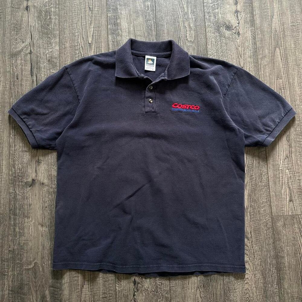 Rare Vintage 90s Heavy Cotton Faded USA Costco Work Polo